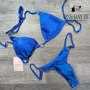 Miketai Adjustable Triangle Thong Bikini Swimsuit Size M